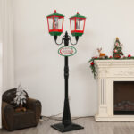 Christmas Snowing Double Lantern Street Lamp01