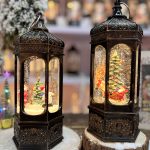 Water Glittering & Swirling Hexagonal Lantern  BLY6-R