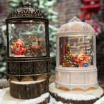 Water Glittering Christmas lighted up birdcage    BWBC27