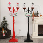 Christmas Snowing Double Globular Lantern Floor   BLR170