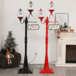 Christmas Snowing Double Globular Lantern Floor Lamp  BLR186