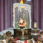 High Quality Lighted Snow Globe Swirling Glitter Water Candle   BZMC15-1